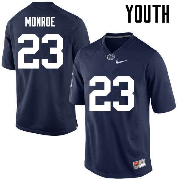 Youth Penn State Nittany Lions #23 Ayron Monroe College Football Jerseys-Navy - Click Image to Close